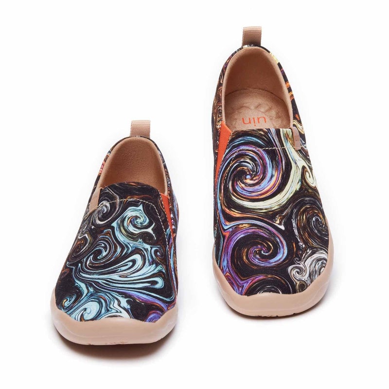 UIN Women's Starry Night Painted Canvas Slip-On Shoes Fashion Ladies Travel Shoes Black (7) - Image 4